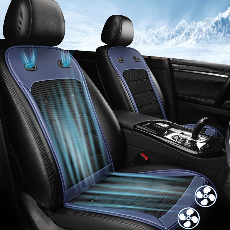 해브유 초강력 차량용 듀얼빅팬 통풍시트 쿨링시트 12V 24V 자동차 바람방석 여름 커버, 1개, 네이비 59,000원