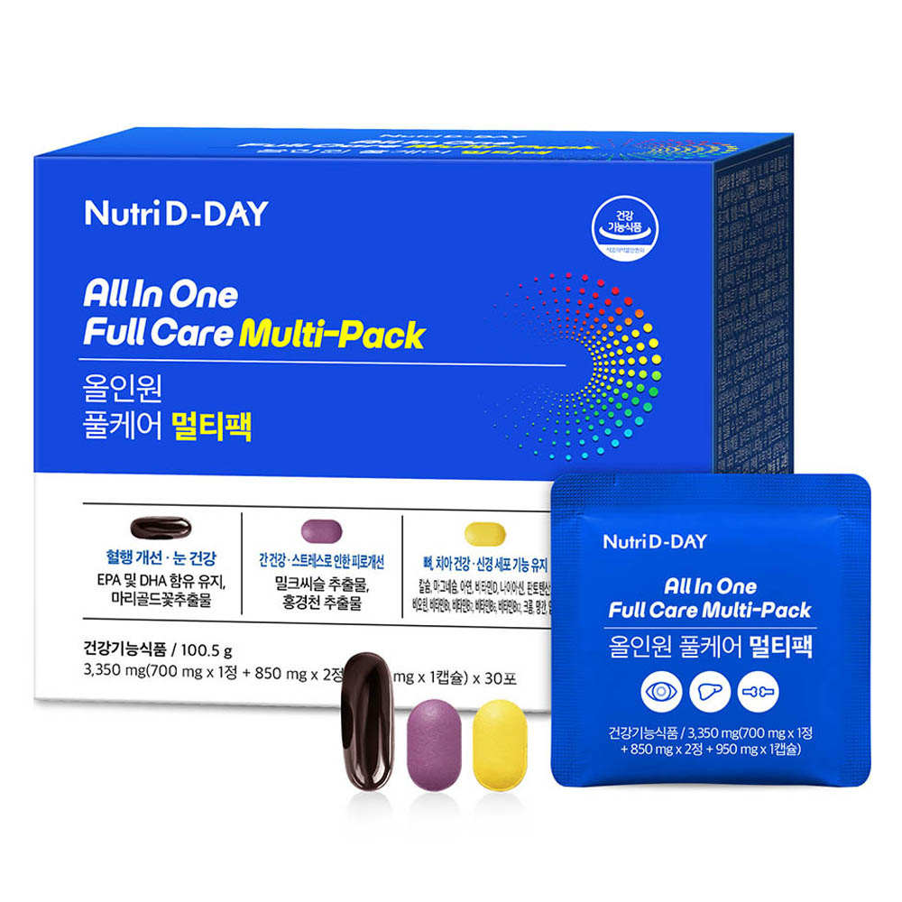 뉴트리디데이 올인원 풀케어 멀티팩 멀티비타민, 30회분, 1개 29,900원