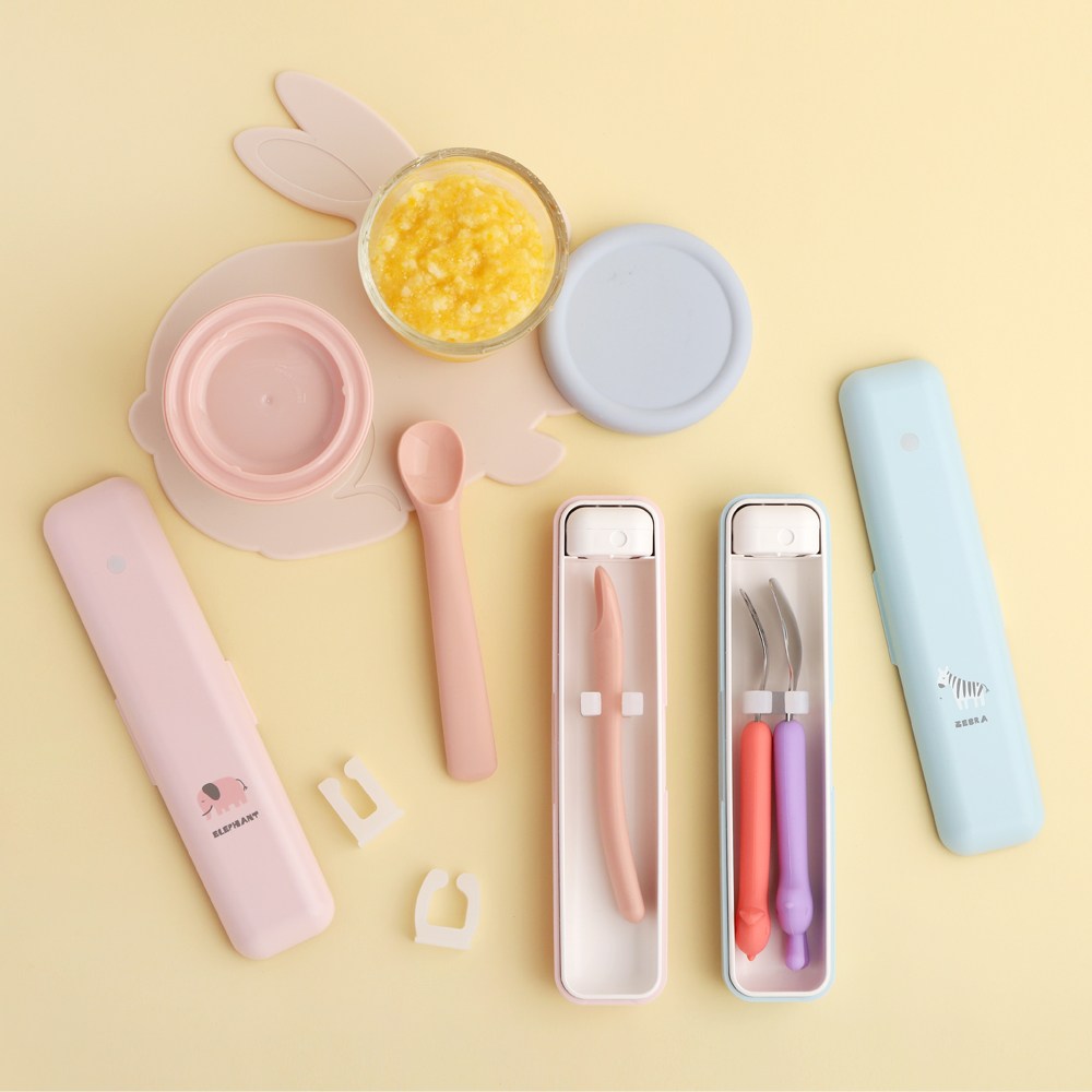 소유 이유식스푼 유아스푼살균기 휴대용 UVC 살균 케이스 SOYU-BS100, 핑크코끼리, 1개 21,000원