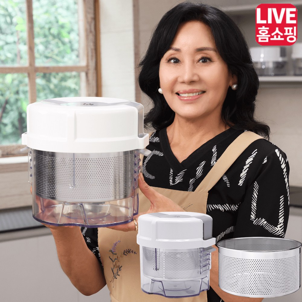 [TV홈쇼핑정품 업그레이드] 홍여진 하이로 빅스텐 매직 짤순이 대용량 2.4L 본품 5단계 누름 방식 304 스테인리스 야채탈수기 만두, 본품, 1개 40,000원