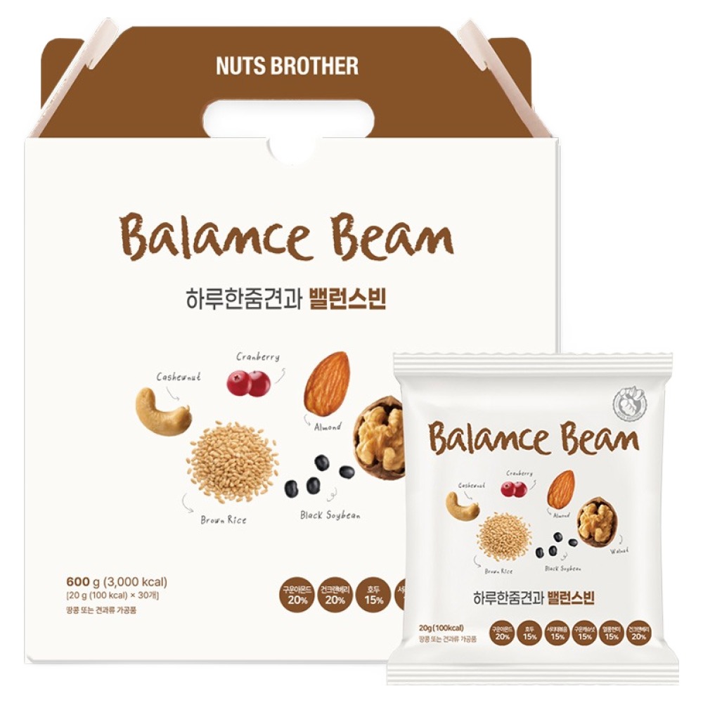 너츠브라더 하루 한줌견과 밸런스빈 30p 세트 600g, 1세트 19,900원