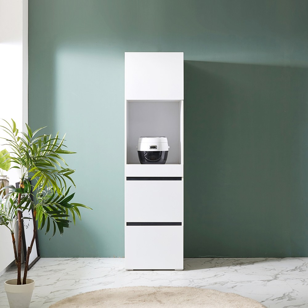 해해동동 LPM플랫 맥스 원서랍 도어 렌지대 주방수납장 광폭 오븐장 전자렌지대 키큰 수납장 오브제 비스포크, 화이트 177,900원