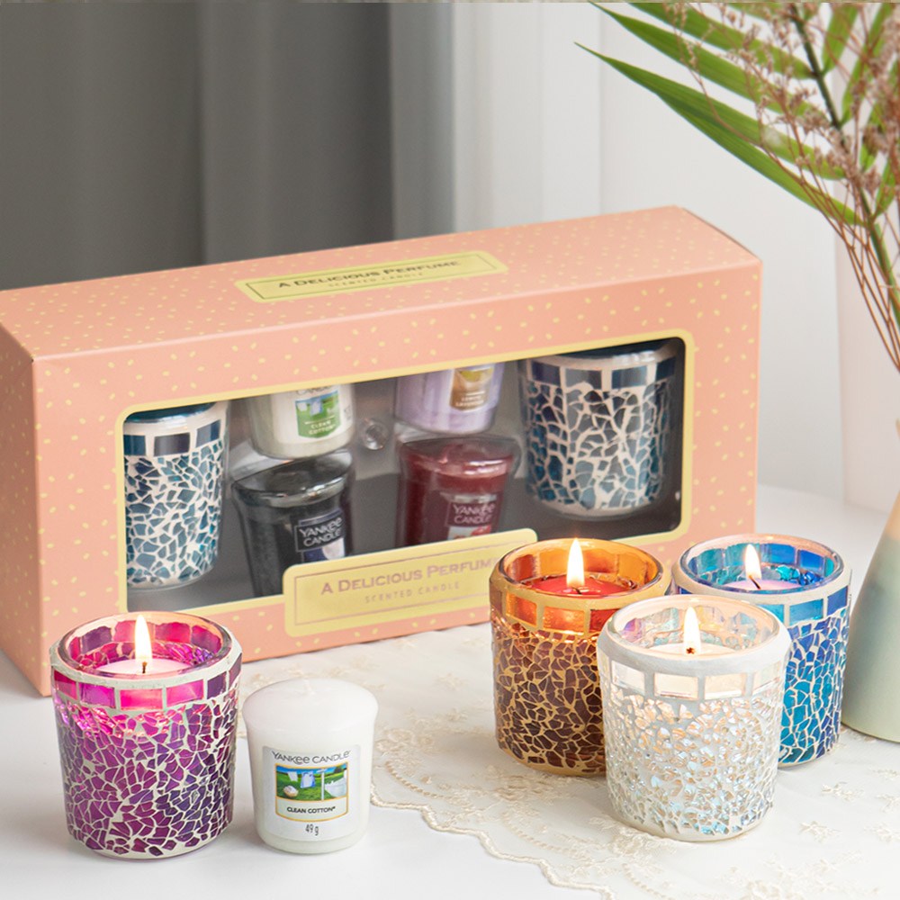 양키캔들 보티브 향초 4종 모자이크 홀더 2개 선물세트 23,000원