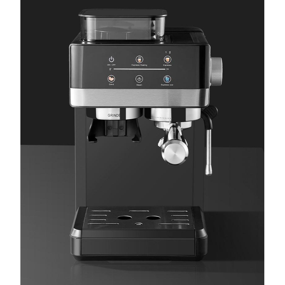 에스프레소 머신 그라인더 일체형 20bar 고압 1350W 1.8L 대용량 홈카페 커피머신 풀세트 (스테인리스 필터, 템퍼 포함) 블랙&화이트, 블랙, 5520 600,000원