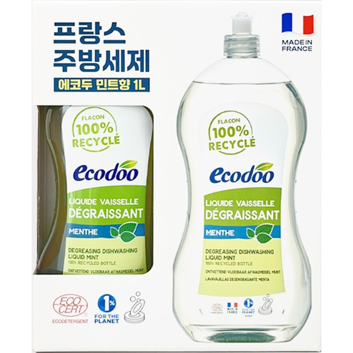 에코두 프랑스 맨손 설거지 주방세제 민트, 2개, 1L 20,900원