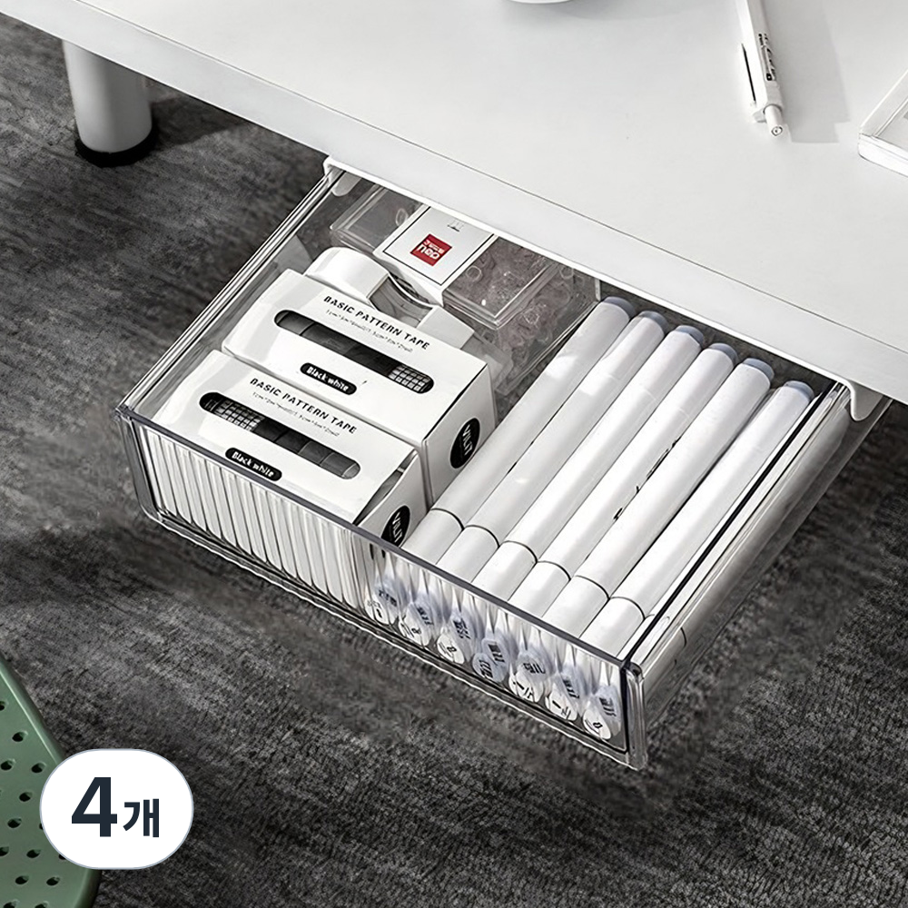 리빙웍스 부착식 히든 서랍 중형, 4개, 투명 30,320원