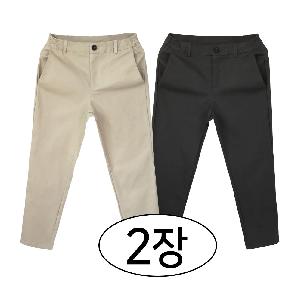 [벙커] 1+1 남자 옆밴딩 면바지 일자핏 스판 데일리 팬츠 빅사이즈 (28-41) 42,800원