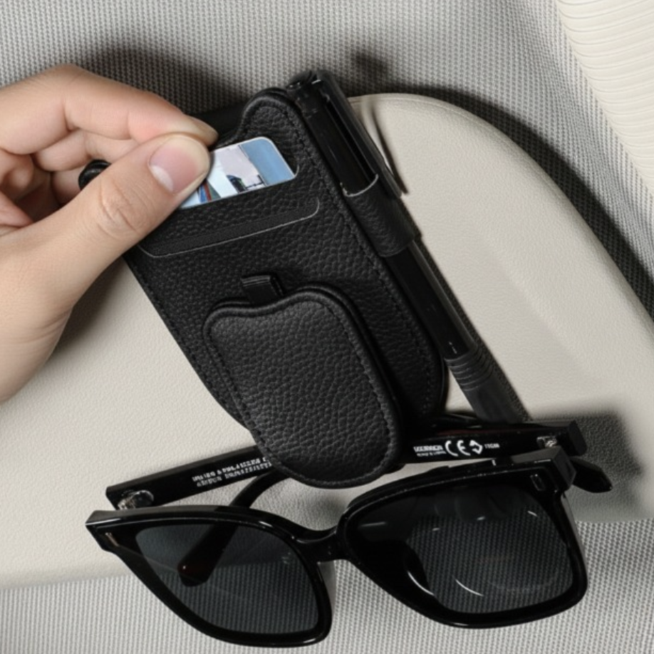 딜로그 멀티수납 차량용 선바이저 카드포켓 선글라스 거치대, 블랙, 1개 10,100원