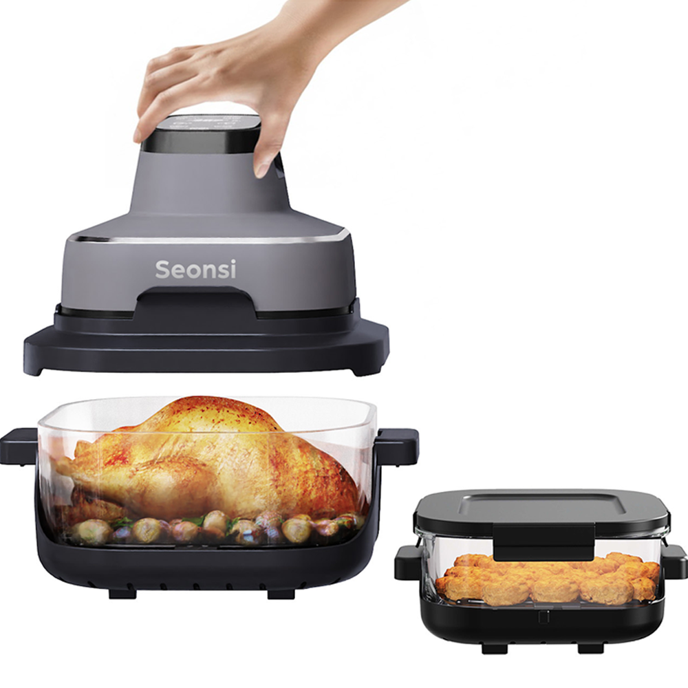 Seonsi 크리스피 4 in 1 포터블 글라스 쿠킹 시스템 에어프라이어 세트 4L+1.5L 109,000원