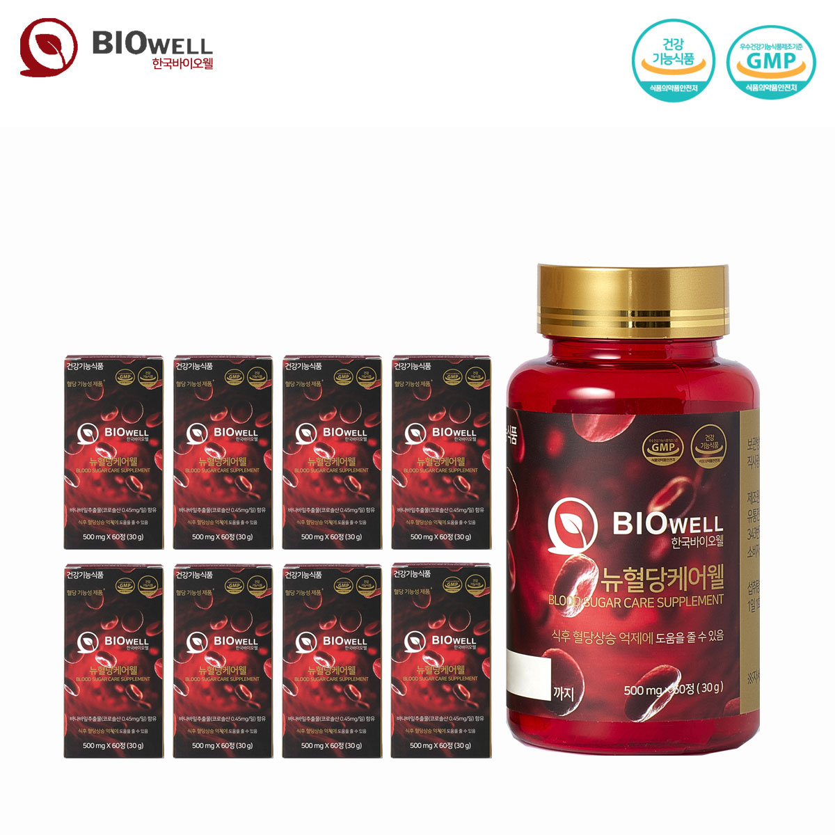 한국바이오웰 뉴혈당케어웰, 60정, 8개 95,400원