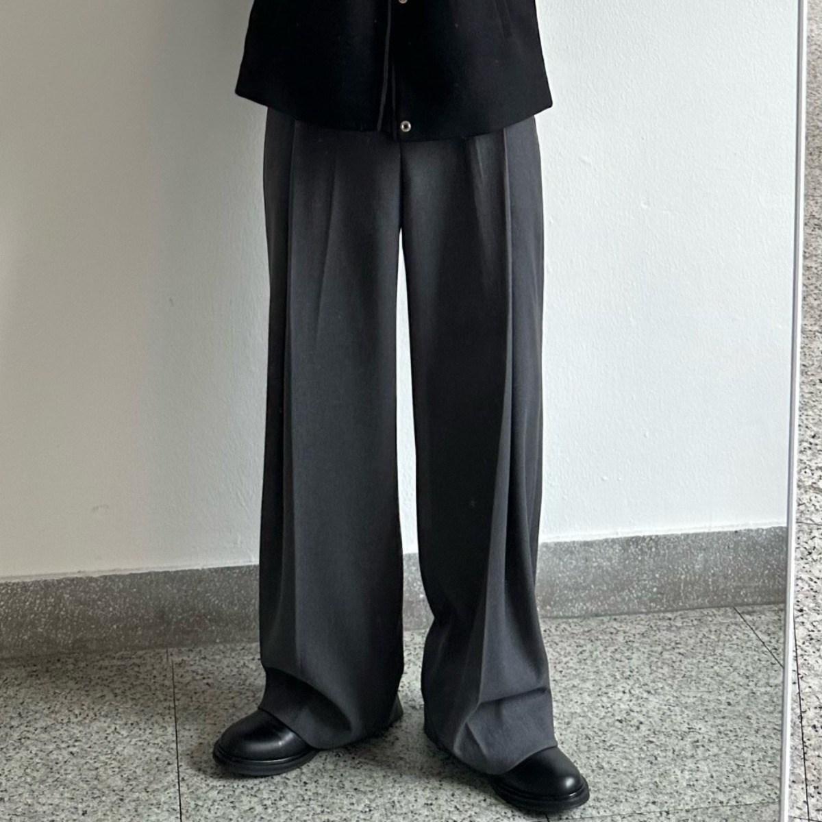 르위 뒷밴딩 와이드 벌룬 슬랙스 울 원턱 기모 롱팬츠 허벅돼 겨울바지 49,000원