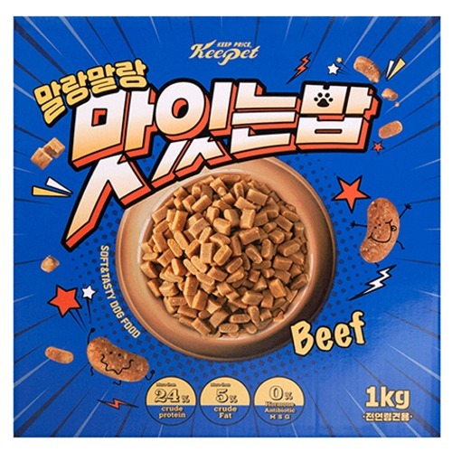 킵펫 전연령 강아지 말랑말랑 맛있는밥 소프트사료, 소고기, 1kg, 1개 18,900원