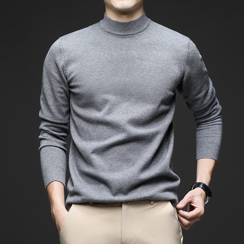 TIMEPURE 남성 봄 가을 솔리드 반폴라 슬림핏 스웨터 고급 패션 이너 니트 캐주얼 비즈니스 통근복 라운드넥 따뜻한 보온 상의 26,230원