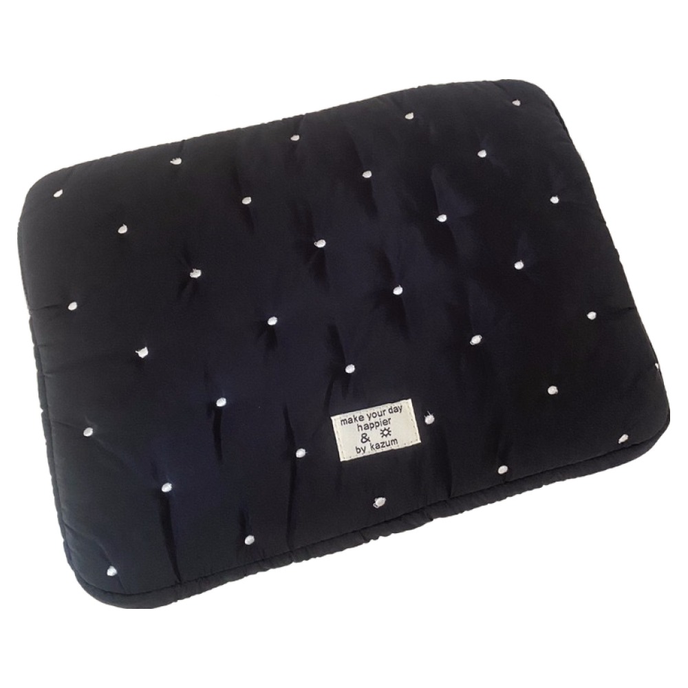 [히어로즈마트] 도트패딩 아이패드 노트북 파우치 충격흡수 데일리 보호, 1개, 블랙, 현재가 16,900원