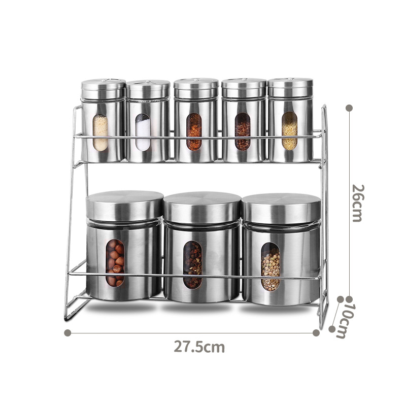 스텐양념통 8종 세트 10종 세트 밀폐용기세트 무연두께유리양념통보관통 바비큐양념통 소금사탕통, 1개, 스테인리스 8피스 24,900원
