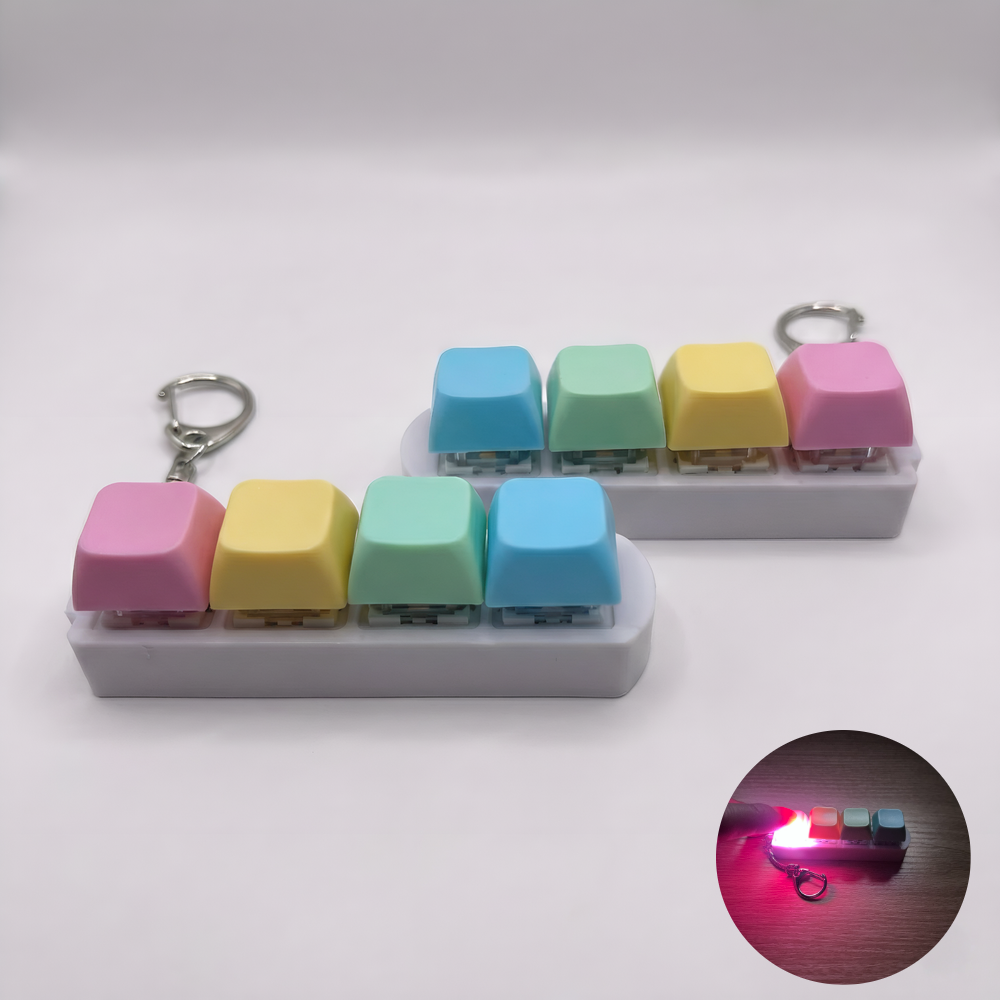 LED 키캡 키링 딸깍이 가방고리 열쇠고리, 비비드, 1개 6,200원