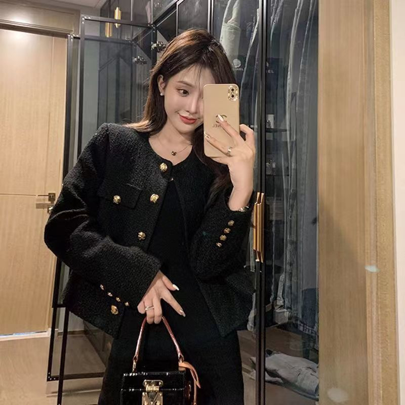 ANYOU 여성 트위드자켓 클래식 버튼 숏코트 데일리 캐주얼 라운드넥 자켓 28,990원