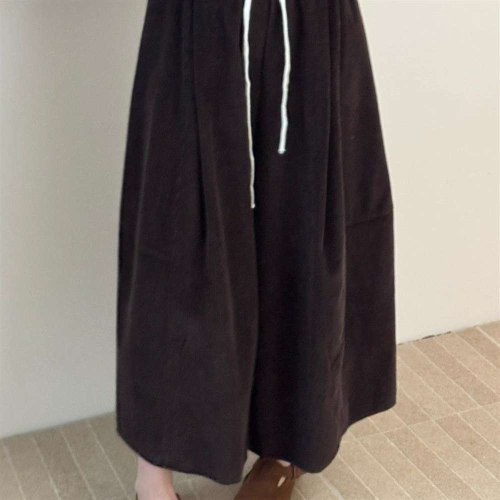 JIEVE 여성용 널찍한 코듀로이 롱 팬츠 가을 겨울 캐주얼 와이드밴드 바지 W18 19,100원