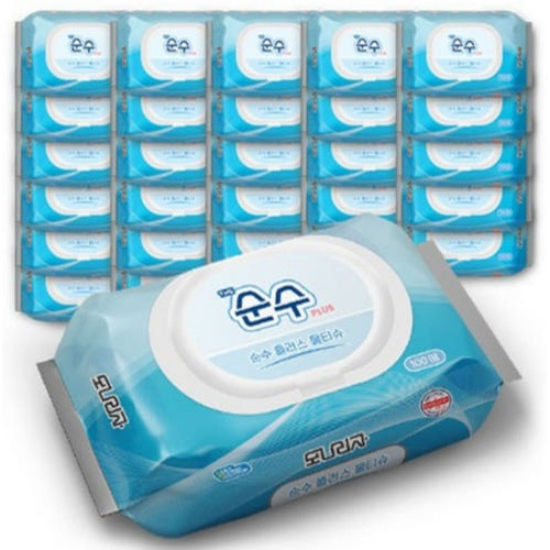 모나리자 내추럴 순수 플러스 물티슈 100매(캡) 1,200원