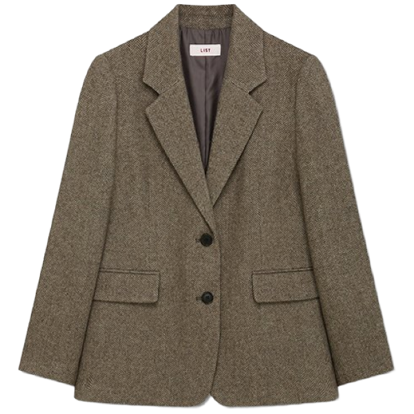 [국내백화점] 리스트 여성 울 헤링본 투버튼 자켓 가을 클래식 체크 224,900원