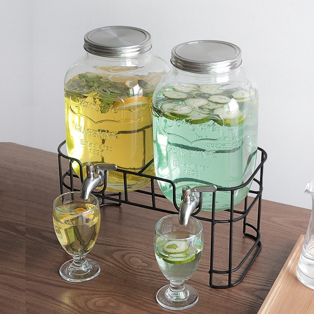 음료 디스펜서 2개세트 홈 카페 물 워터 주스 파티용 물통 유리 수도꼭지 물병 4L 5L 42,860원