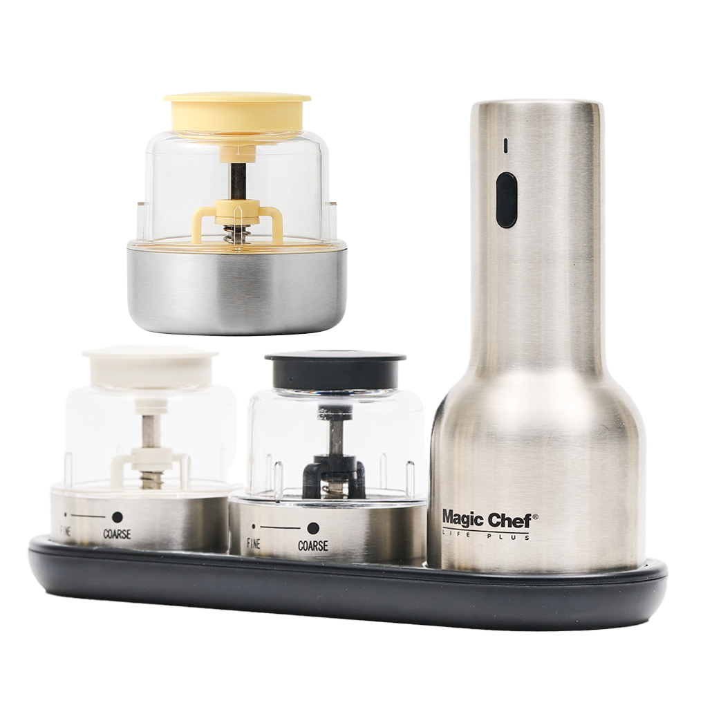 매직쉐프 전동 깨 소금 후추 통후추 그라인더 충전식 (본체+기본 팟2P+깨 팟1P+트레이) 3in1, 50ml, 3in1 실버 77,600원