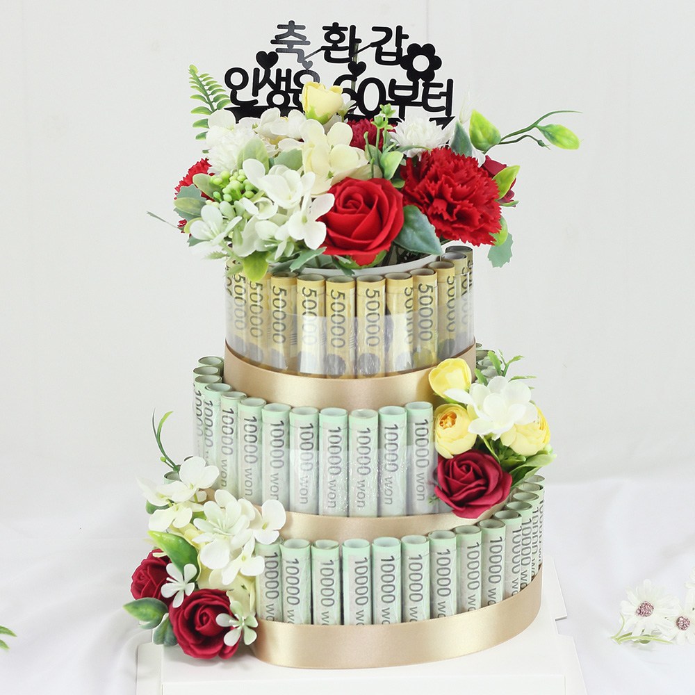 엔젤쿠키 머니롤 용돈케이크 어버이날 부모님선물 용돈박스 꽃 기념일 칠순, 1개 39,900원