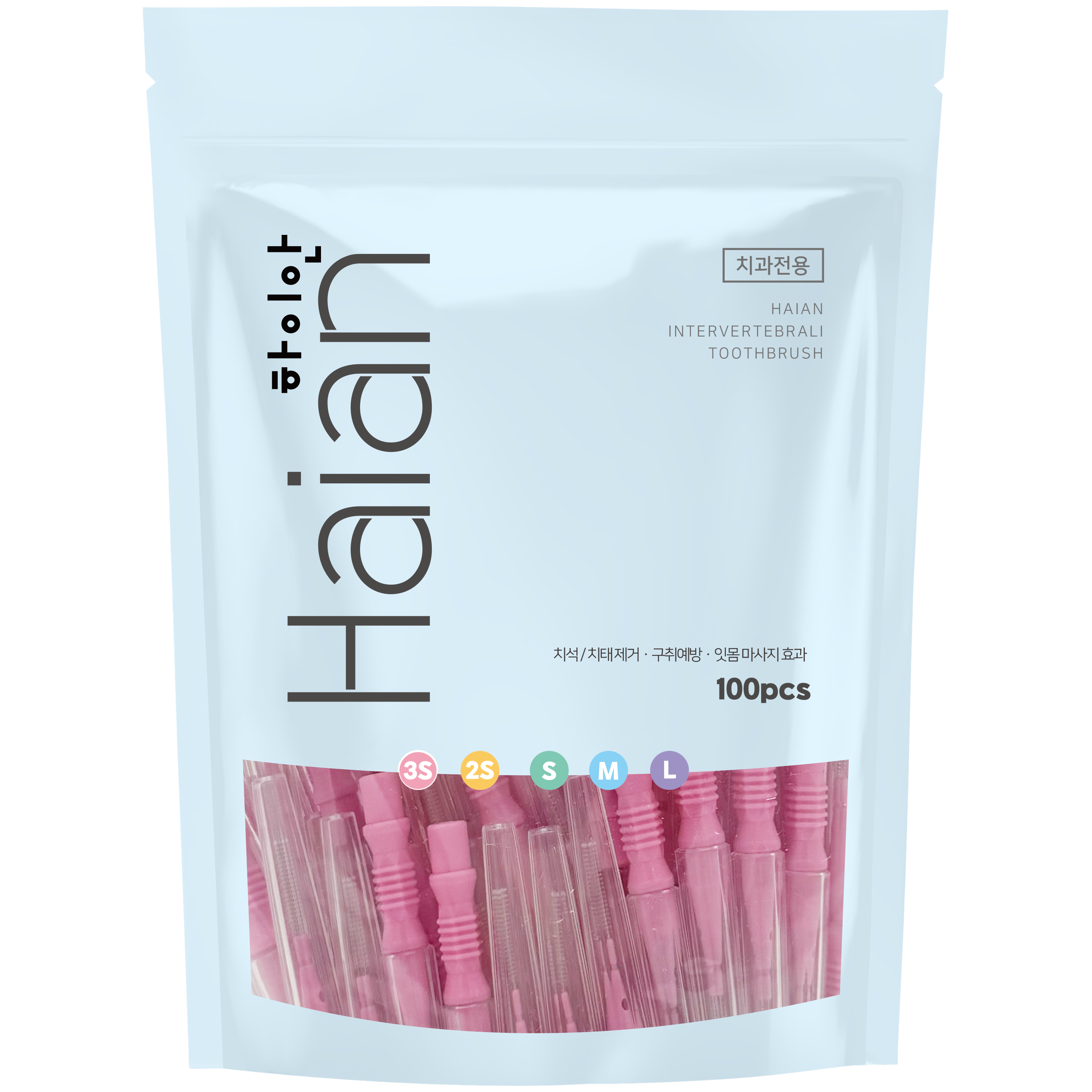 하이안 치간칫솔 I형 SSS 핑크, 1개, 100개입 36,500원