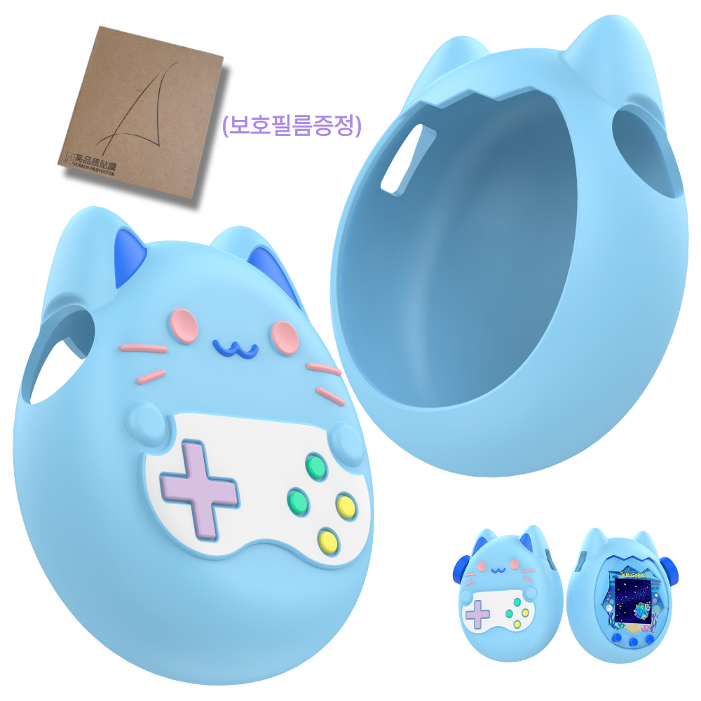 다마고치 파라다이스 케이스 실리콘 커버 키덜트 블루라이트 필름, 1개, 다마고치 실리콘 케이스, 블루캣츠 12,900원