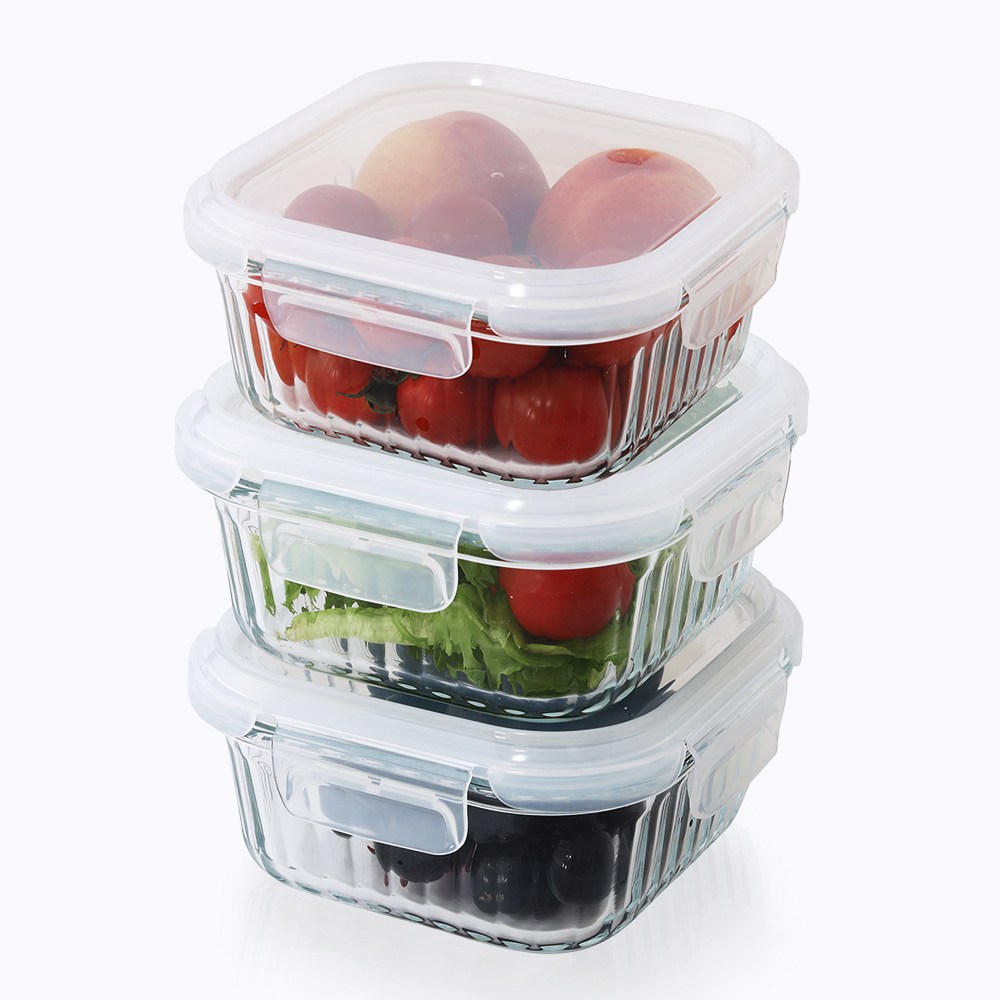 네오플램 스탠다드 내열유리 반찬통 밀폐용기 3p세트 520ml 11,900원