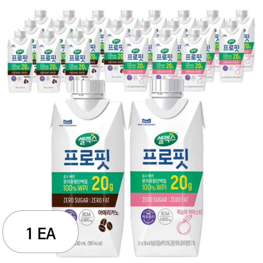 셀렉스 프로핏 드링크 복숭아 330ml 12p + 웨이프로틴 아메리카노 330ml 12p 69,510원