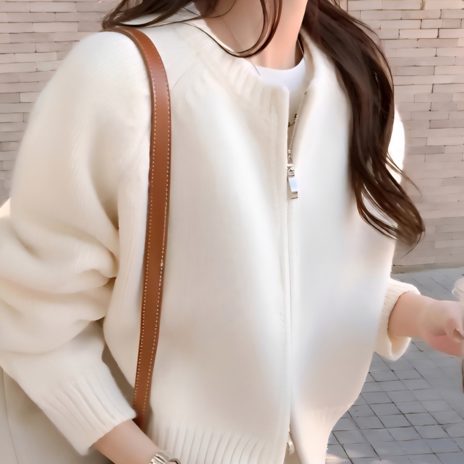 코코몰 베이직 세미크롭 니트 트웨이 집업 가디건 23,500원