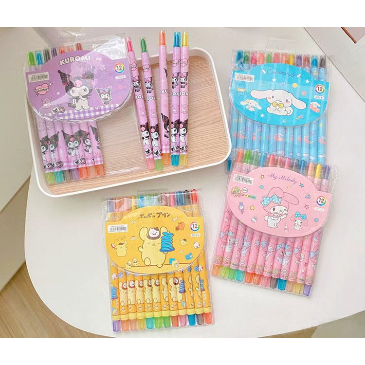 [아띠엘] 산리오 캐릭터 돌돌이 색연필 12색 유아 키즈 입학준비물 신학기 새학기 생일선물, 폼폼푸린, 1개, 12색 8,600원