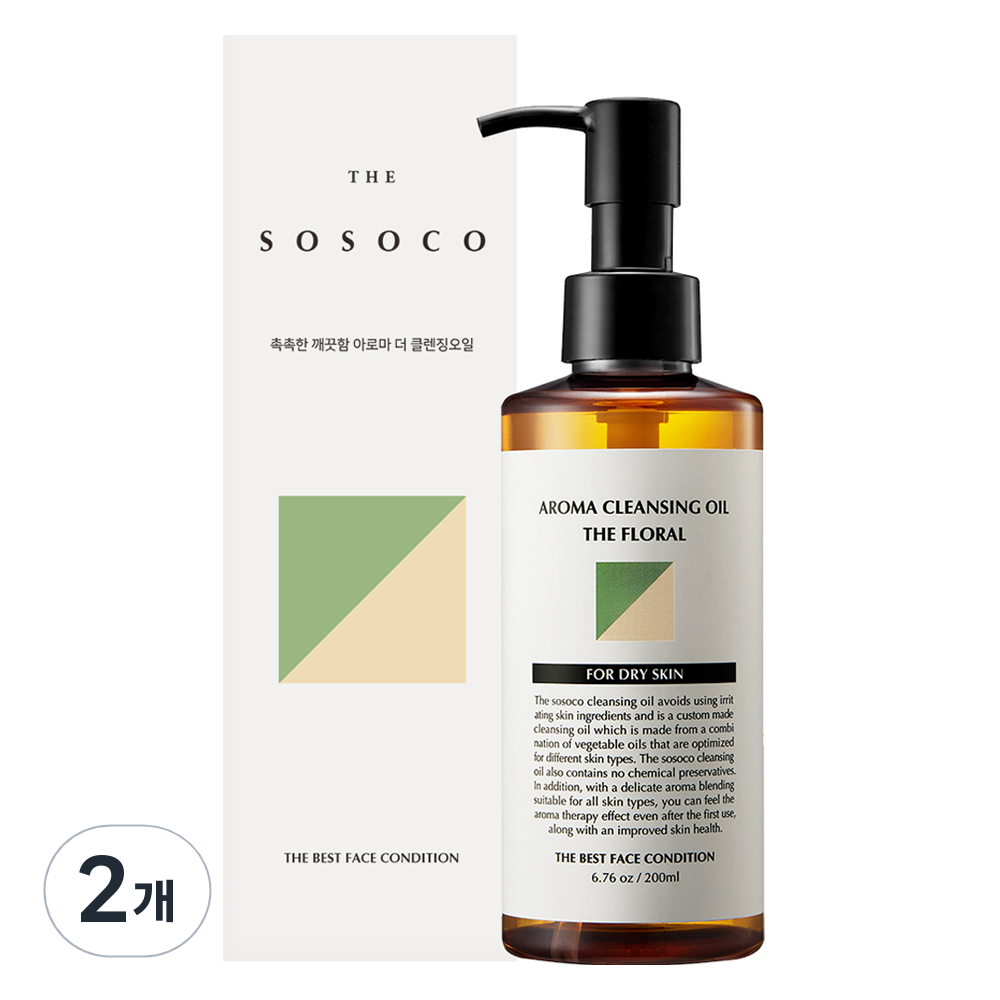 소소코 블랙헤드 제거 아로마 블렌딩 플로럴 클렌징 오일 건성피부용, 2개, 200ml 36,880원