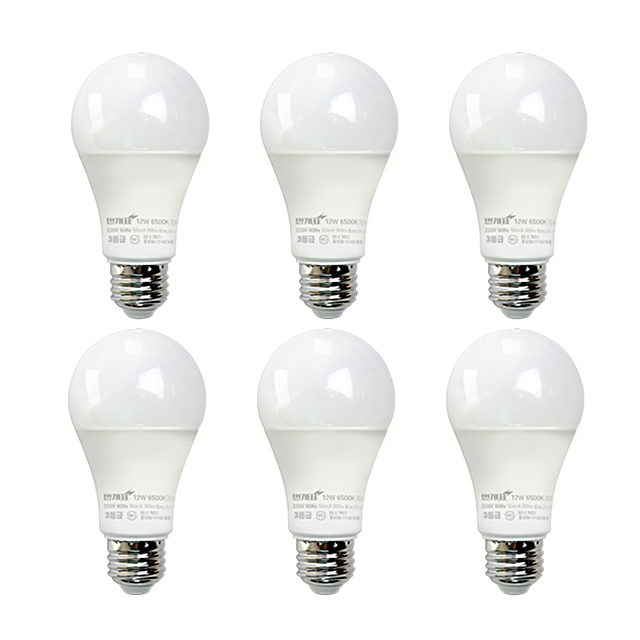 번개표 원하 LED 전구 12W 화이트 2,220원