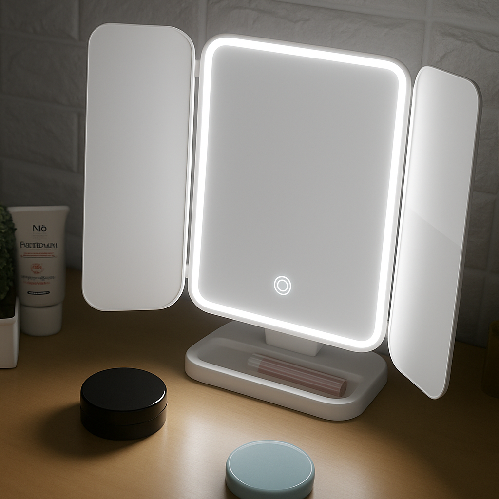 홈디메르 LED 탁상 거울 조명 화장 접이식 메이크업 여행용, 화이트, 현재가 19,900원
