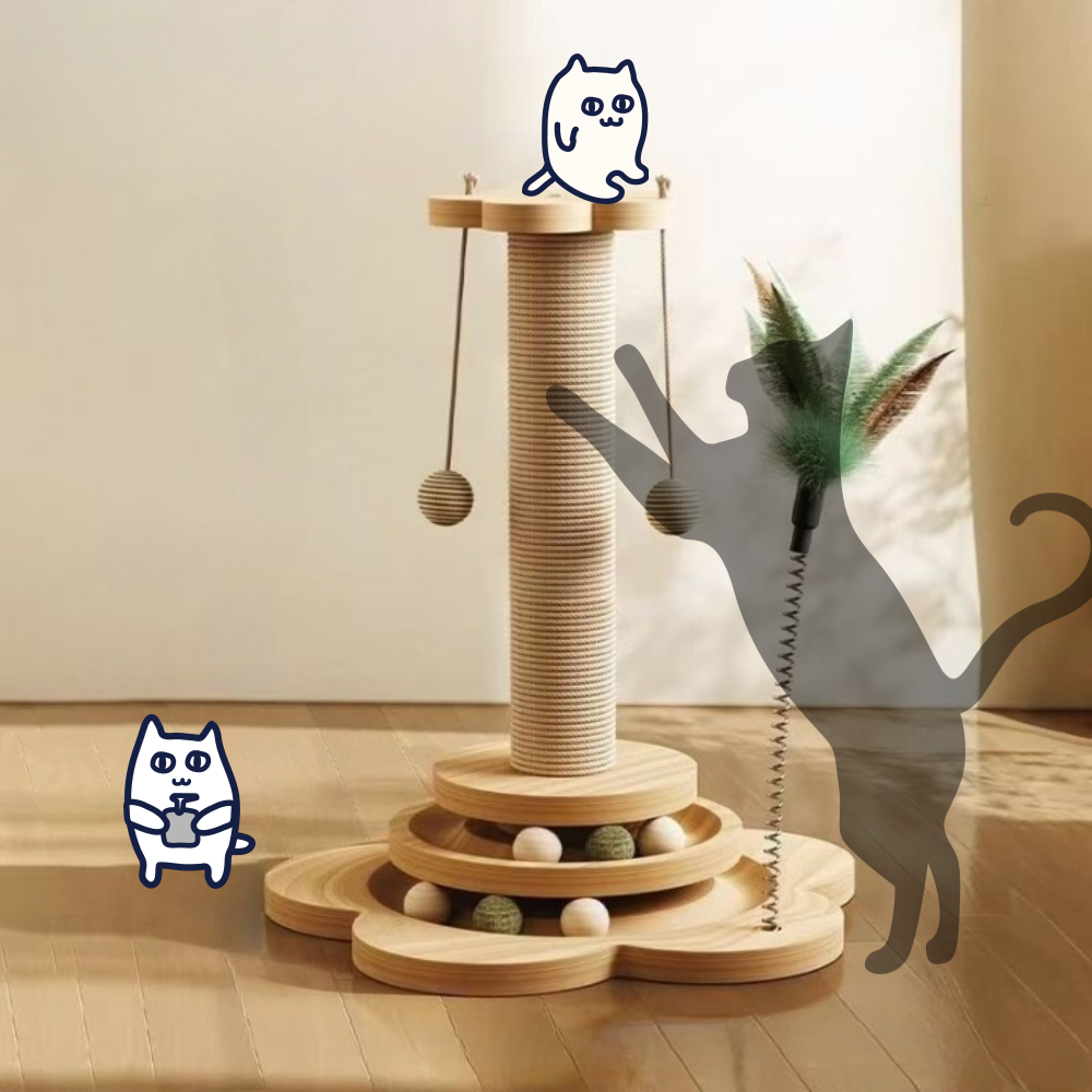 드리피 발톱관리 기둥형 고양이 장난감 수직 스크래쳐, 1개, 원목 15,300원