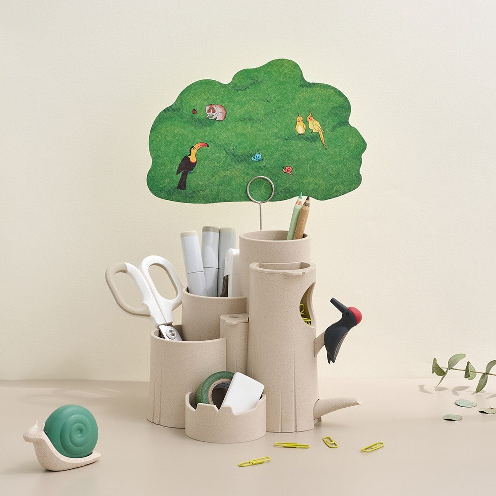 피그랩 딱따구리의 숲 연필꽂이 다용도 데스크 오거나이저 올인원 펜꽂이, 1개, 메이플 48,000원