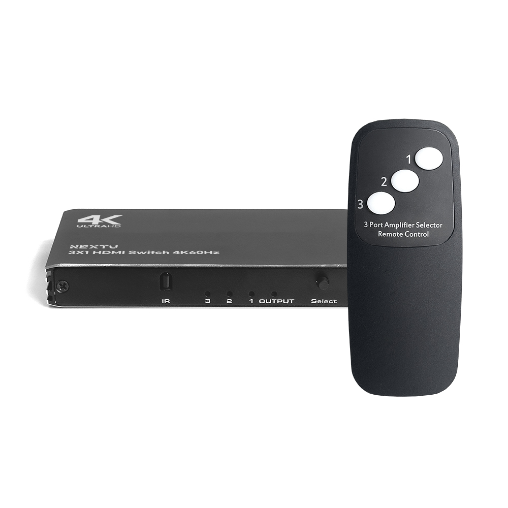 넥스트유 453SW4K60 서이지 3:1 미니사이즈 오토스위칭 4K60Hz HDMI 자동포트전환 선택기 리머컨제공 알루미늄 하우징 HDMI 2.0b 14,900원