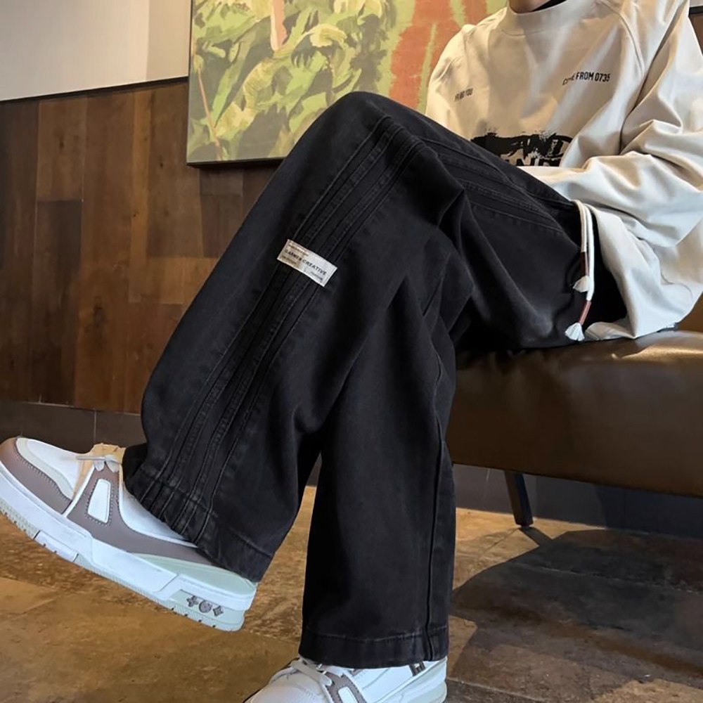 MOSAIRATION 남성 와이드 데님 팬츠 스트릿 스타일 조거 청바지 루즈핏 롱팬츠 캐주얼 패션 트렌디 청바지 I020604 20,250원