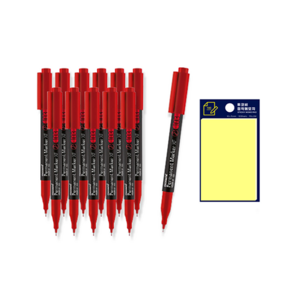 모나미 네임펜 얇은 닙 XF 블루 12p + 투코비 스티키 메모패드 세트 47,700원