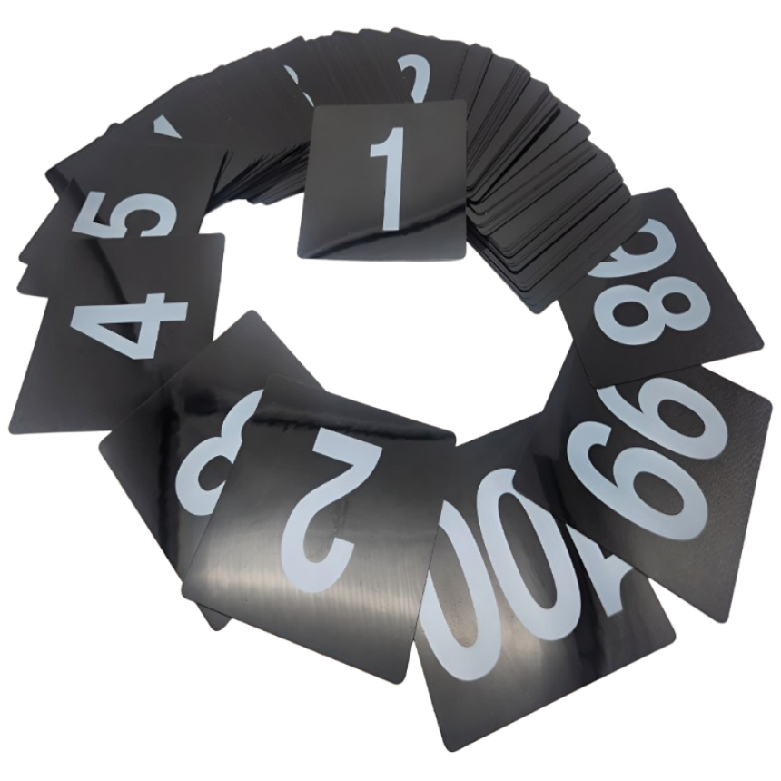 zipkick 다용도 식당 웨이팅 대기 번호표 100매 사물함 번호표 숫자판 숫자표 숫자 양면 번호표 번호판, 1세트, 블랙 22,610원