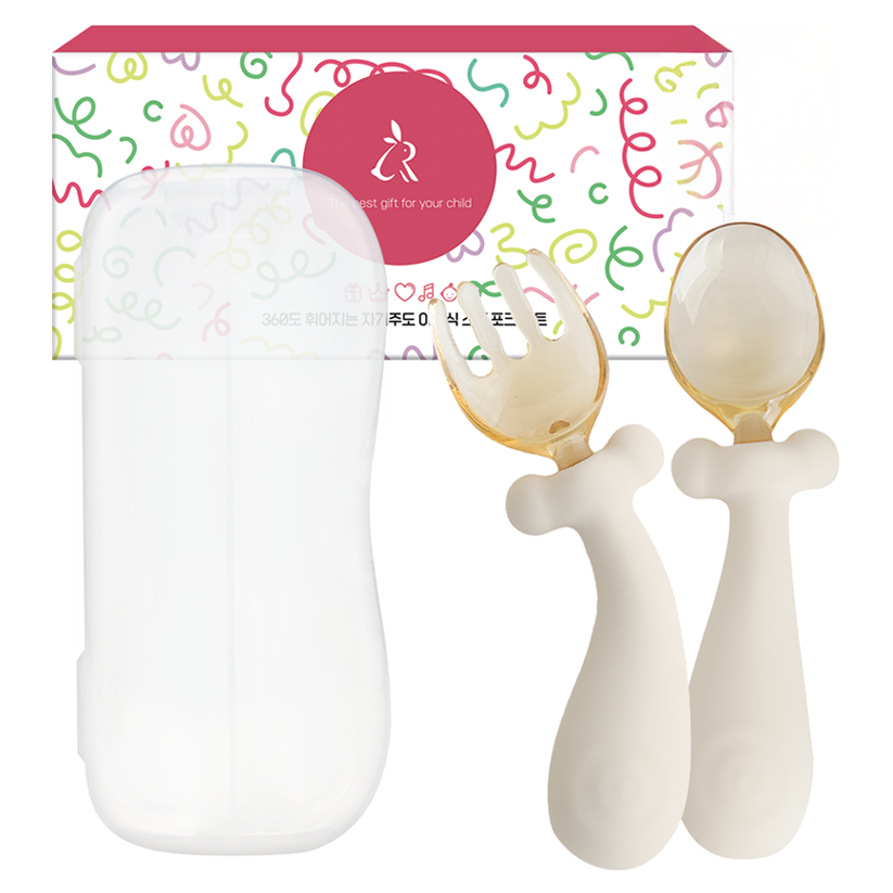 아띠래빗 360도 휘어지는 자기주도 이유식 스푼 포크 12,900원