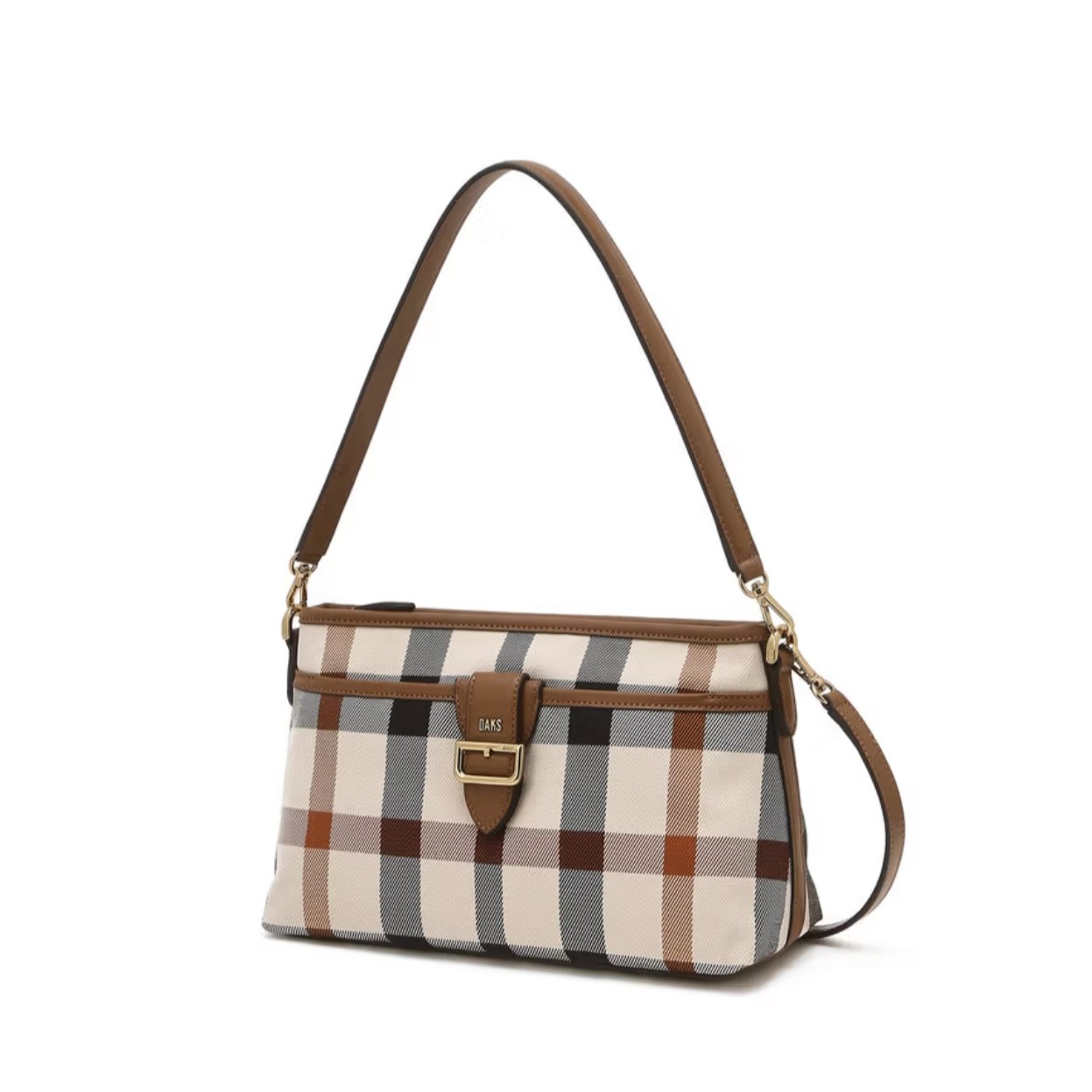 닥스 >> [선물추천] 브라운 체크 가죽 배색 자카드 숄더백(DCBA5F637W2) 222,000원