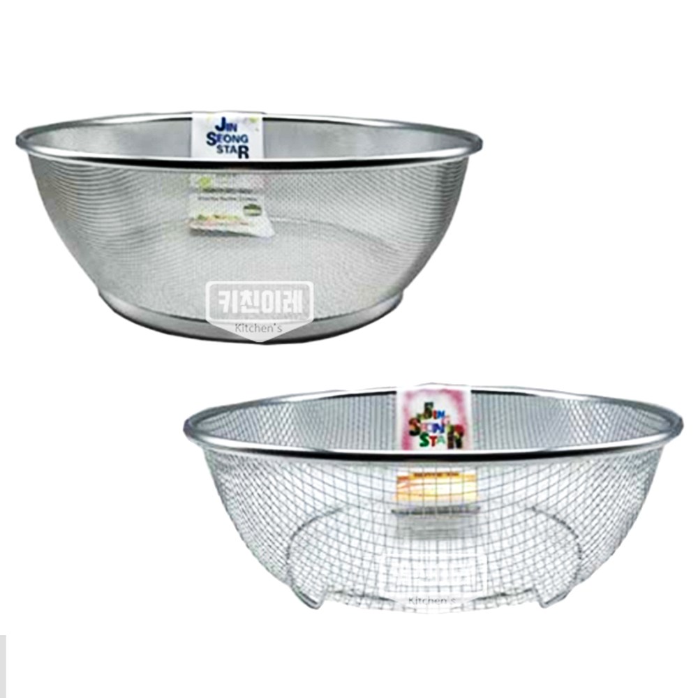 진성스타 스텐 원형 영업용바구니 촘촘망 굵은망 중/대/왕, 1개 32,330원