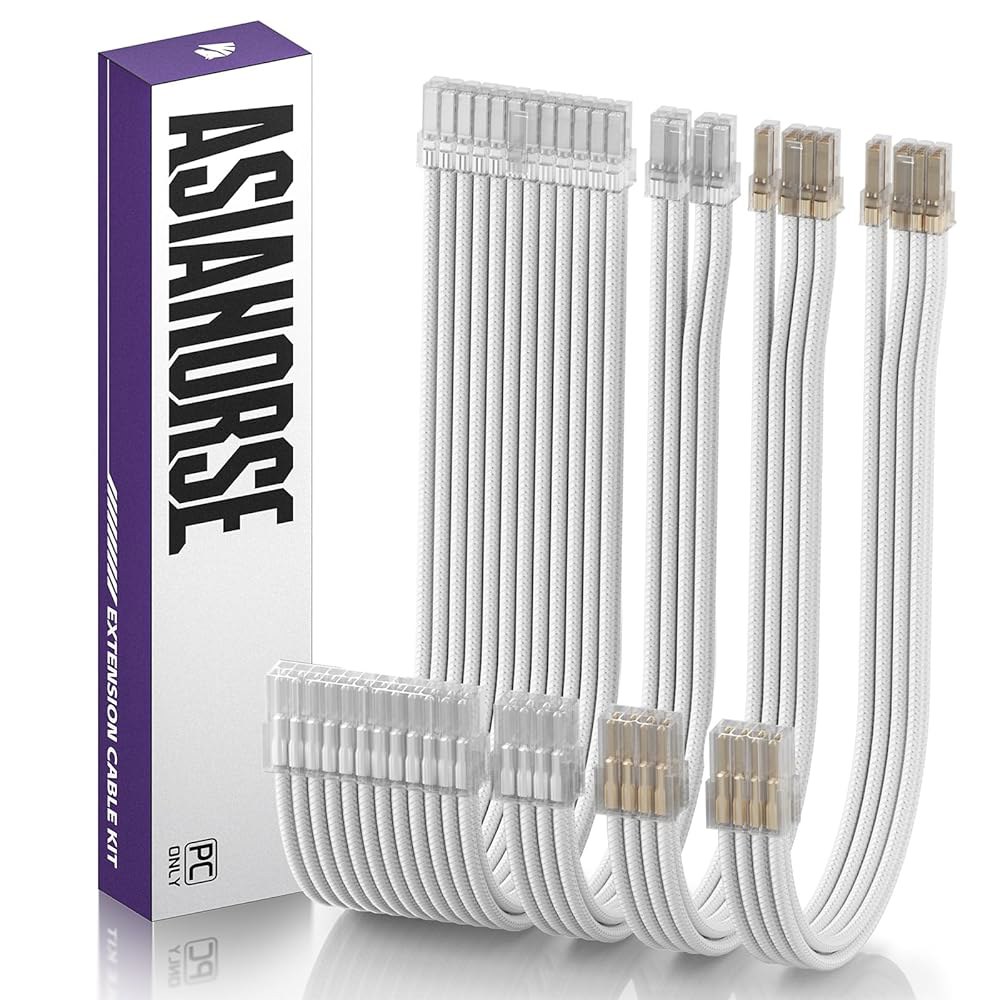 AsiaHorse 16AWG PSU 케이블 연장 키트 슬리브 커스텀 모드 GPU PC 오디오 전원 공급 소프트 편조 콤 포함 24P/8P 62P/ 8P 44P 30CM 57,800원