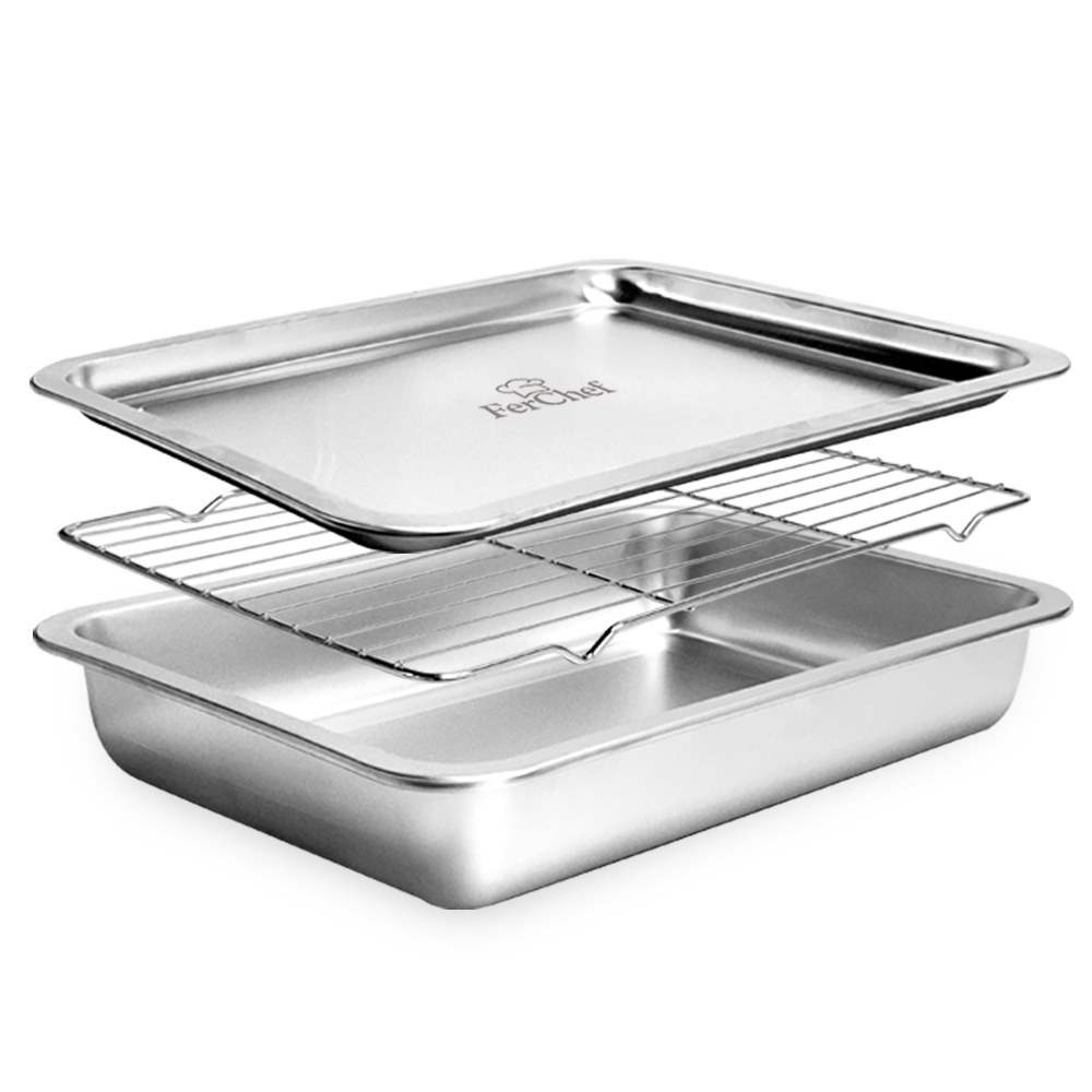 페르쉐프 올스텐 사각 밧드 세트, 1세트, 깊은형 트레이 + 얕은형 트레이 + 레스팅 그릴 13,280원