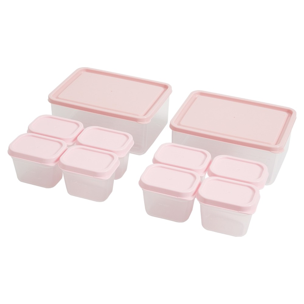 비트리 휘어지는 냉동실 정리용기 시즌2 핑크 1L 2p + 큐브용기 100ml 8p 세트, 1세트 19,800원