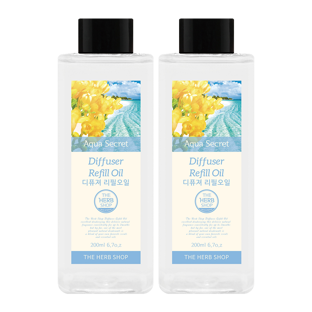 더허브샵 디퓨저 리필오일, 아쿠아시크릿, 200ml, 2개 15,100원