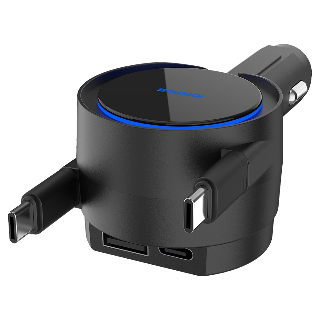 아이코모스 듀얼 릴타입 100W 차량용 초고속 충전기 C타입+C타입, 블랙, RCC08-CC 27,400원